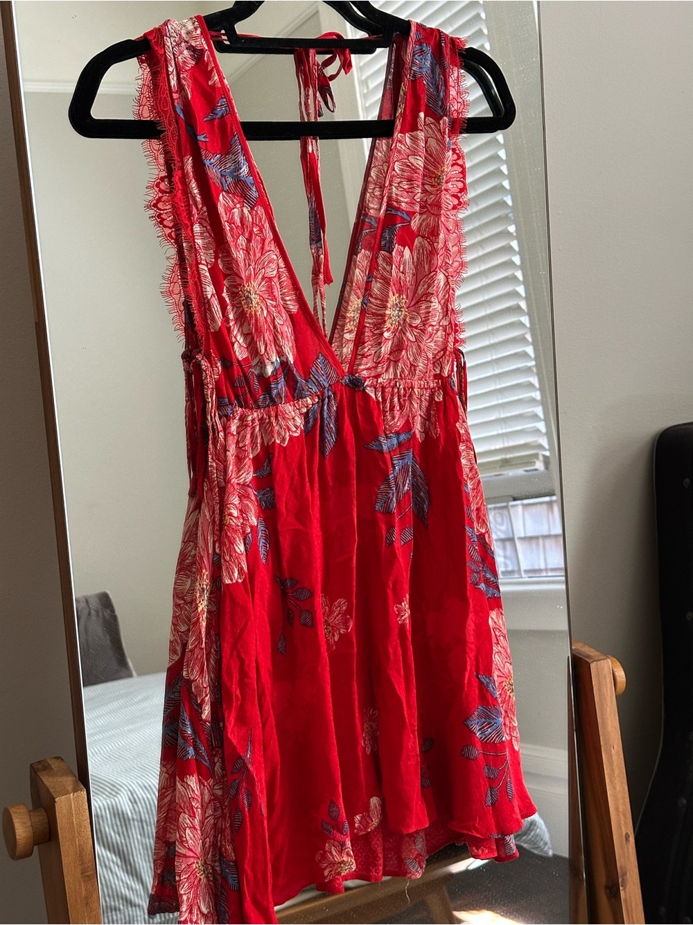 Free People Open-Back Lace-Trim Dress